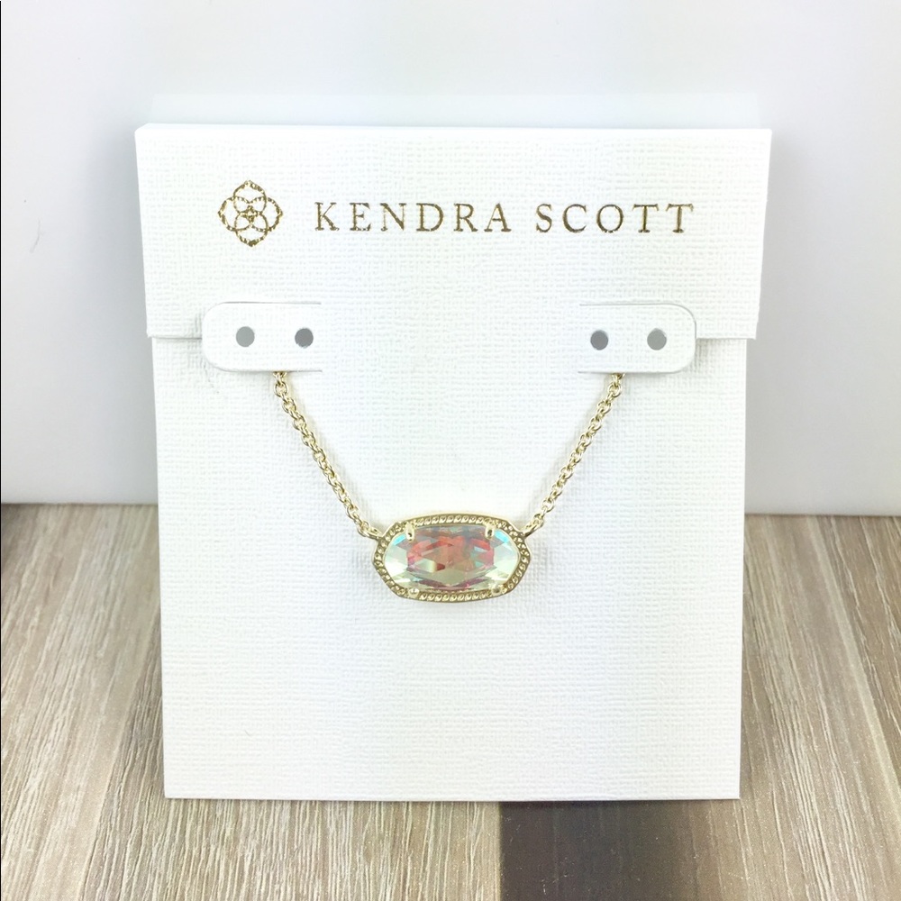 Kendra Scott Elisa Dichroic glass gold necklace